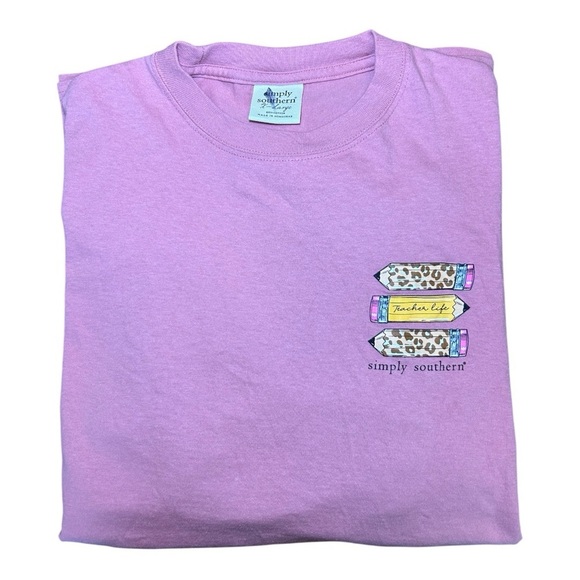 Simply Southern ‘Teach Love Inspire’ Teacher Long Sleeve T-Shirt Women’s Size XL - Picture 7 of 11